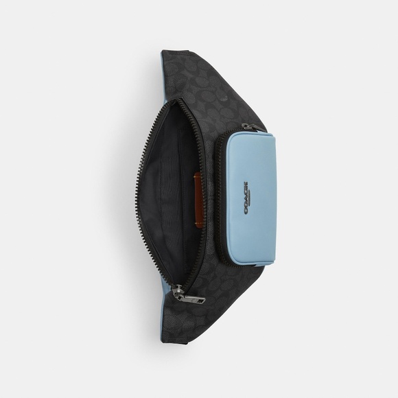 Racer Belt Bag In Colorblock Signature Canvas - Picture 1 of 6